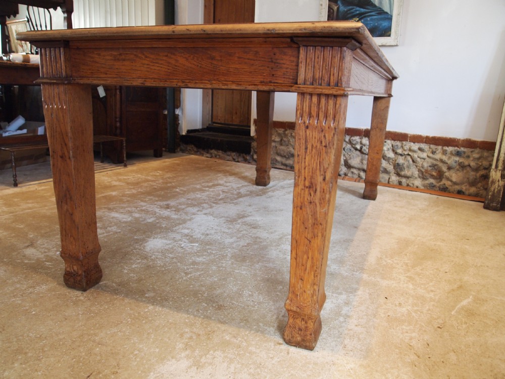 Table Oak refectory dining Edwardian farmhouse c1900 View VIII