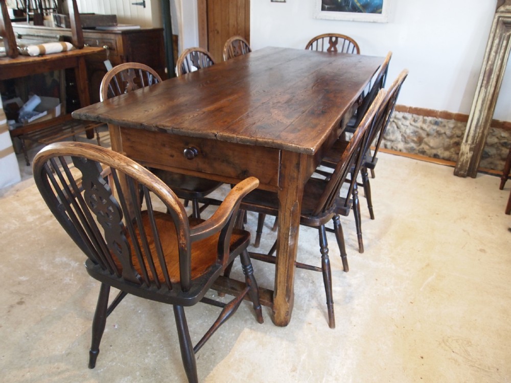 Table stunning French Chestnut refectory dining table c1800 View V