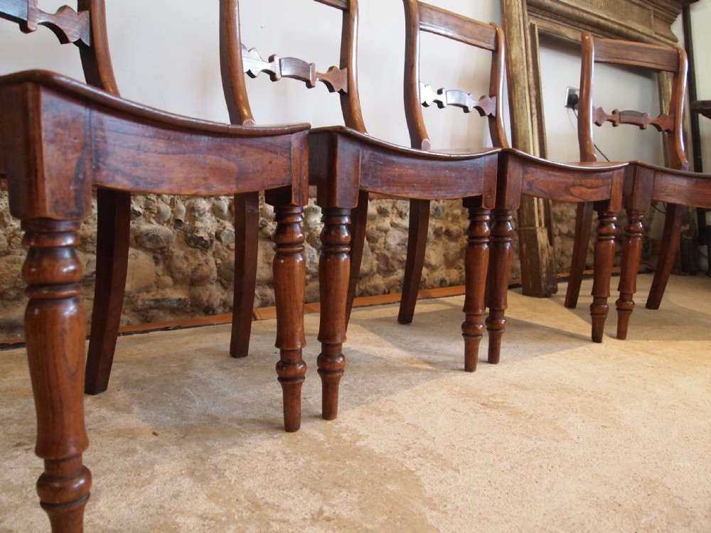 Chairs set of four Essex bar back Elm kitchen dining c1820 View II