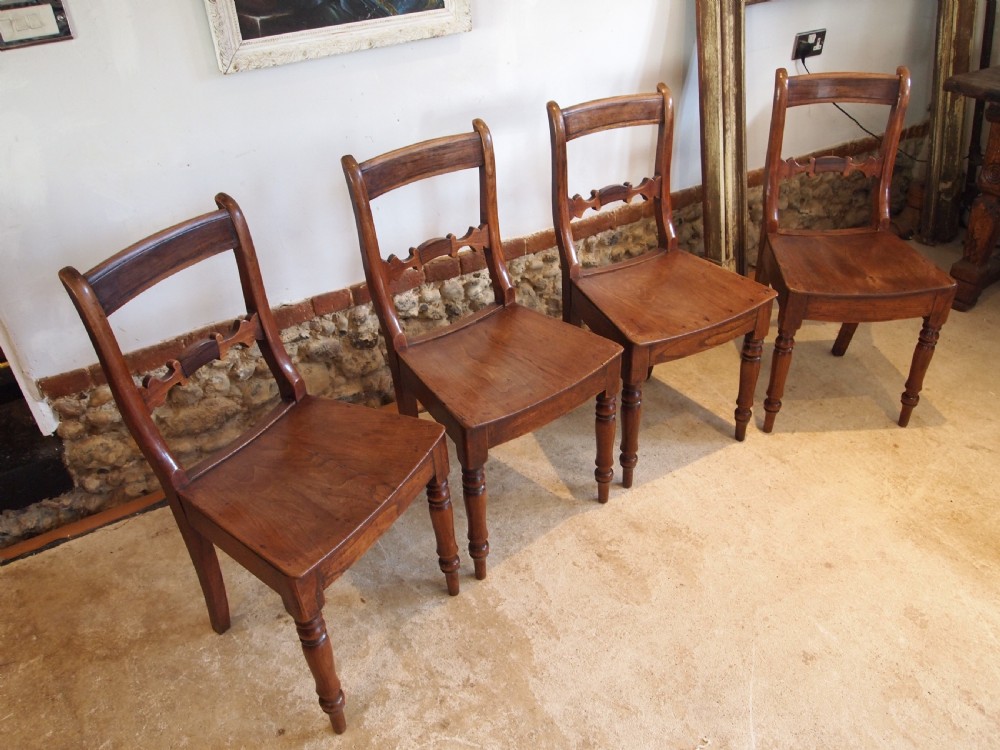 Chairs set of four Essex bar back Elm kitchen dining c1820 View IV