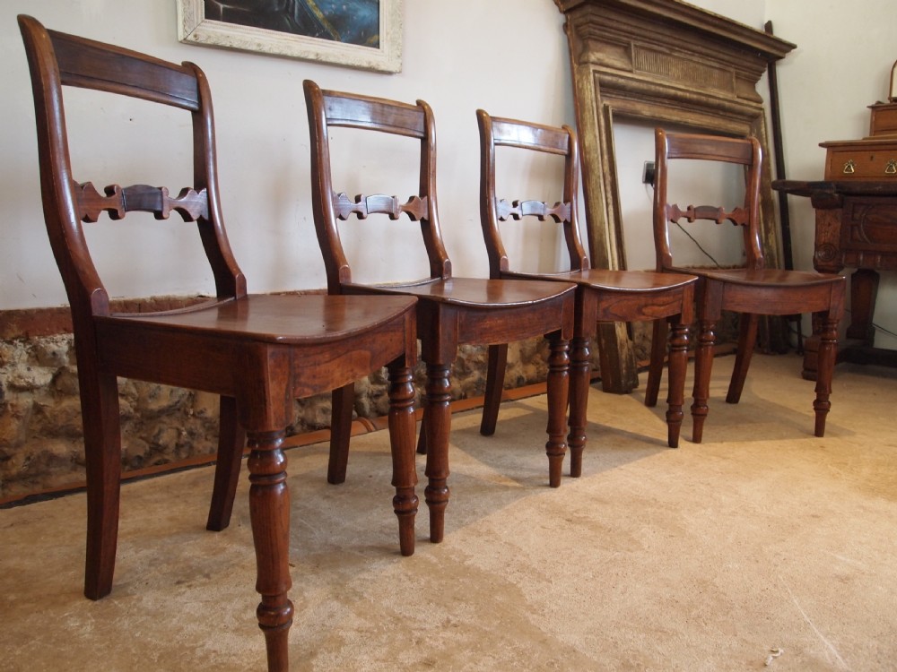 Chairs set of four Essex bar back Elm kitchen dining c1820 View V