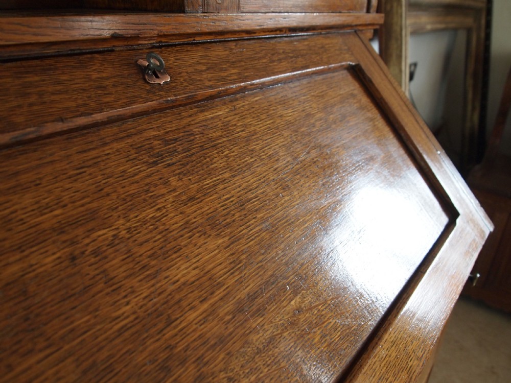 Bureau bookcase fine Arts and Crafts Oak c1900 View II