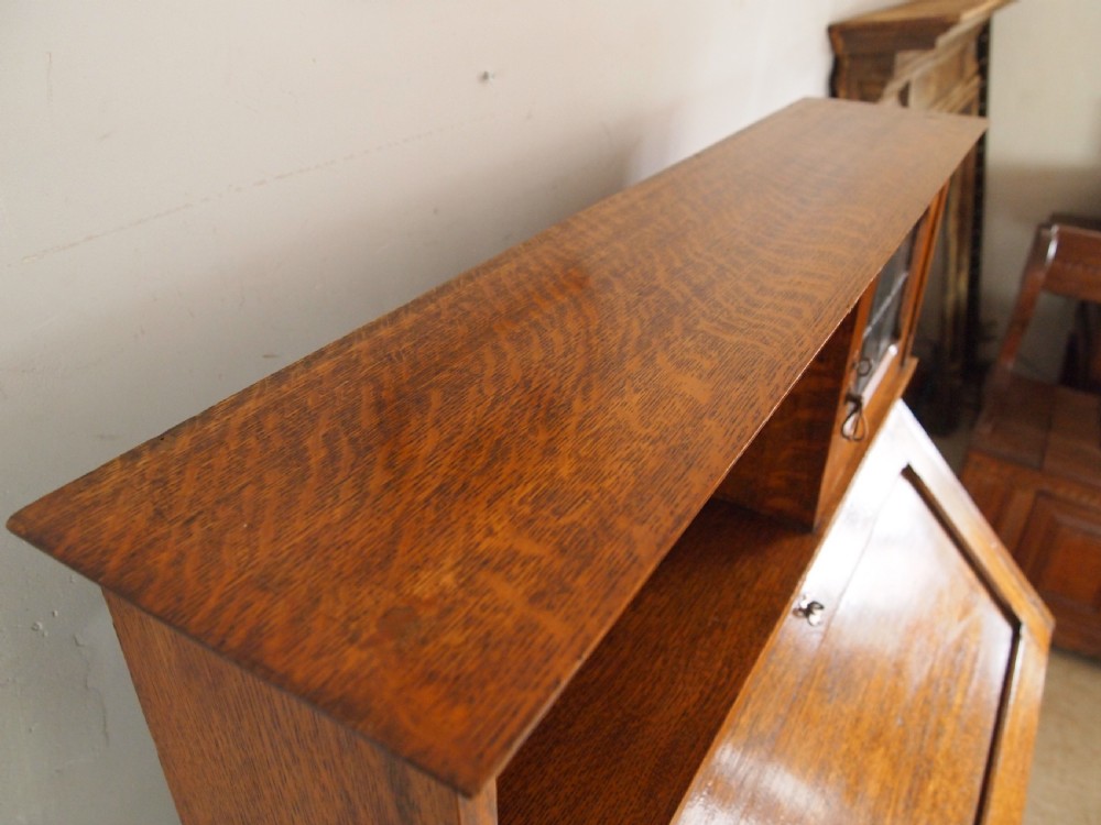 Bureau bookcase fine Arts and Crafts Oak c1900 View VII