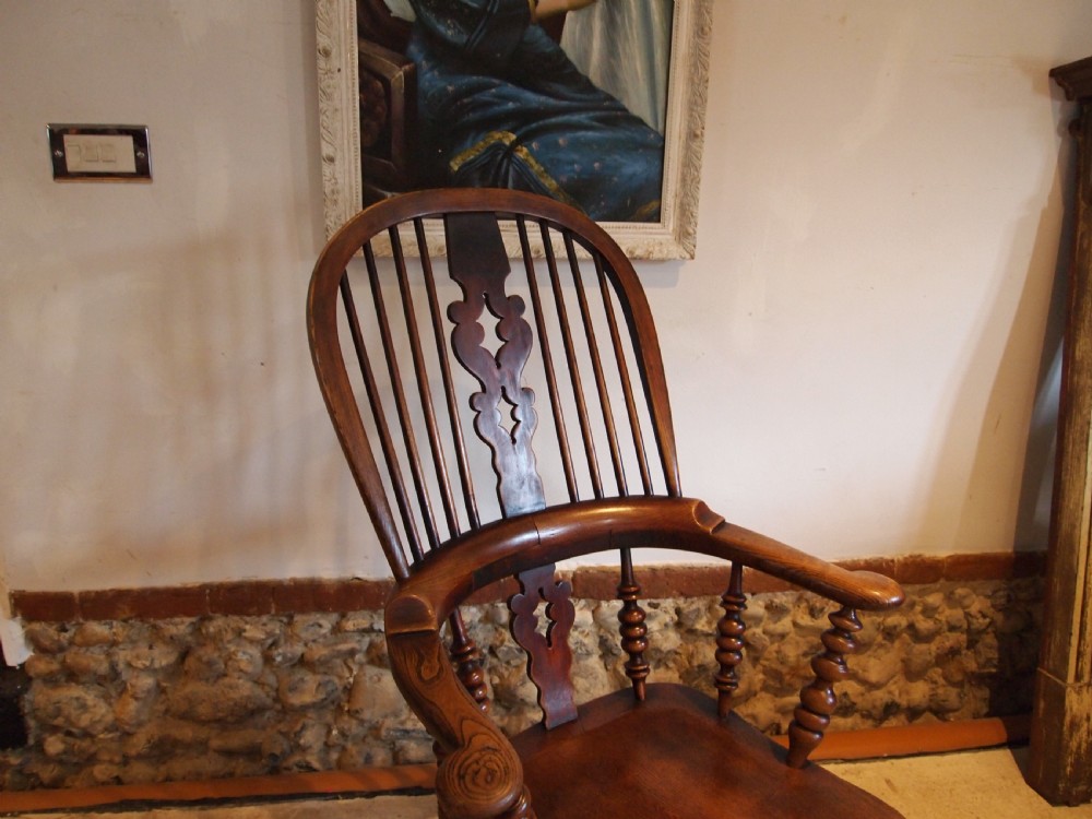 Chair Windsor Grandfather chair Victorian Ash Elm c1840 View III