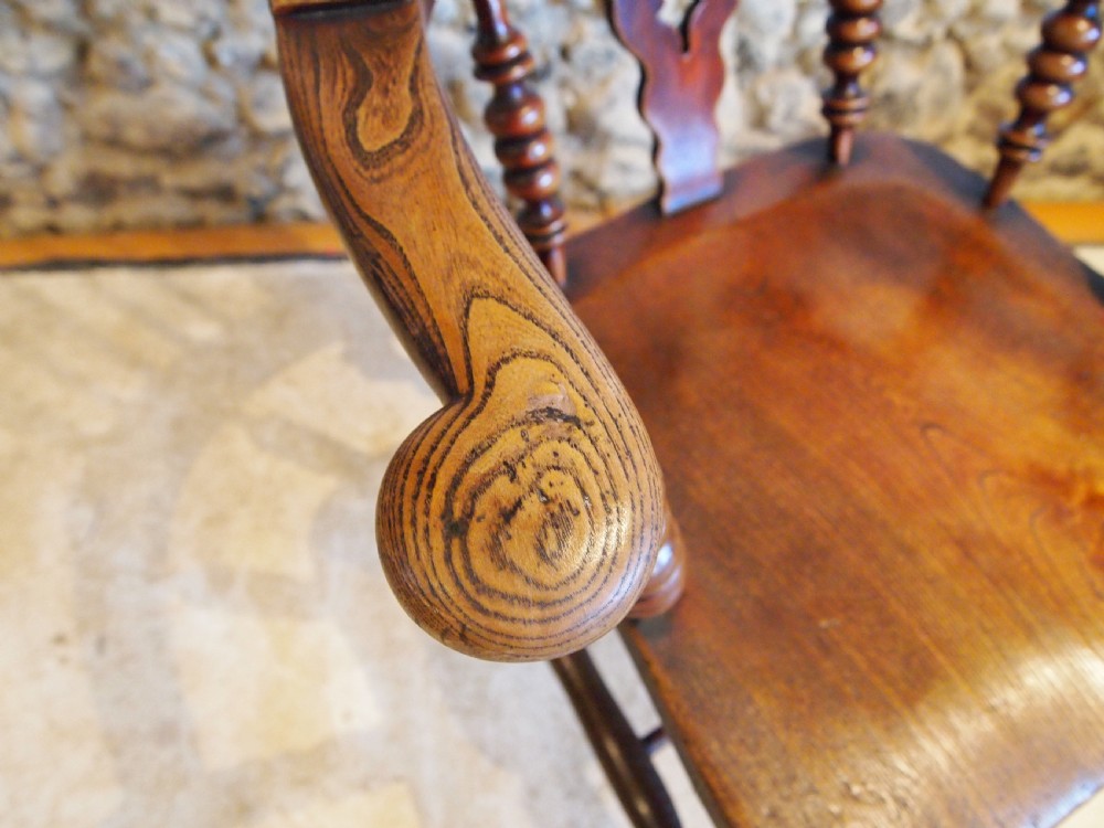 Chair Windsor Grandfather chair Victorian Ash Elm c1840 View VI