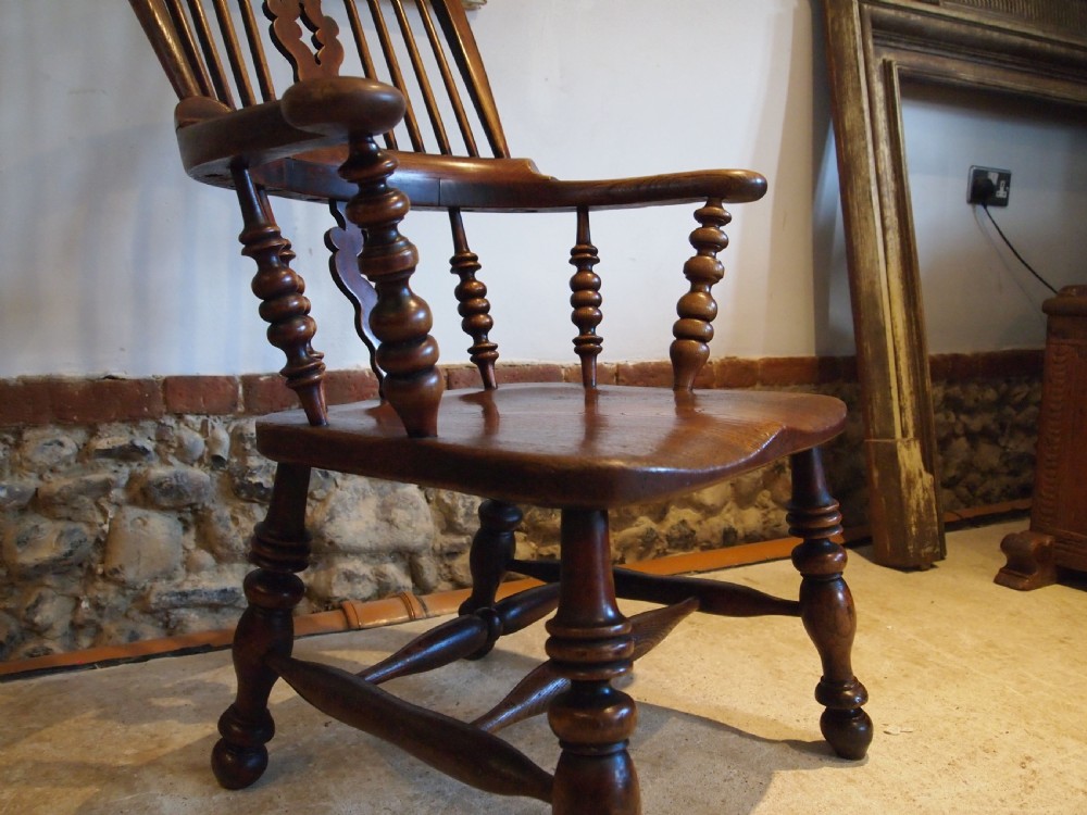 Chair Windsor Grandfather chair Victorian Ash Elm c1840 View IX