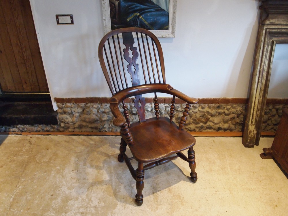 Chair Windsor Grandfather chair Victorian Ash Elm c1840 View XI