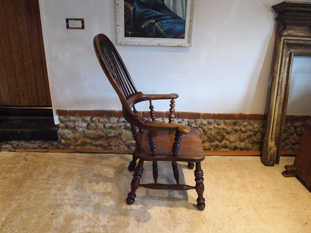 Chair Windsor Grandfather chair Victorian Ash Elm c1840 View XII