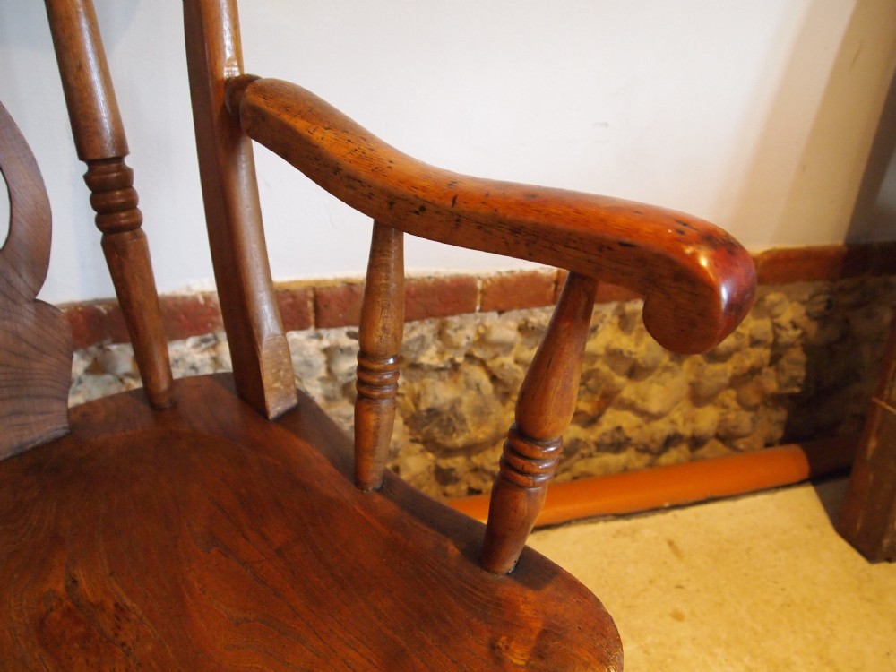 Chair fantastic Victorian Windsor Grandfather chair c1870 View V