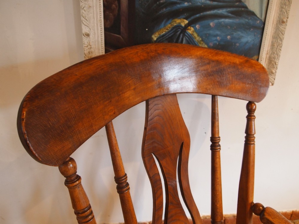 Chair fantastic Victorian Windsor Grandfather chair c1870 View IX