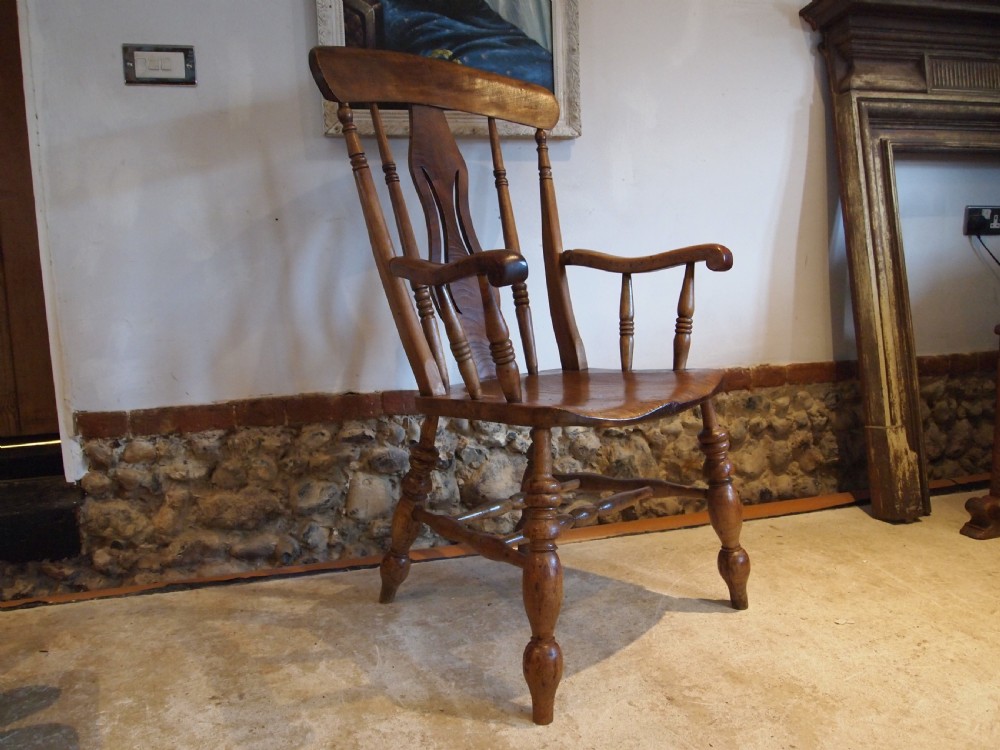Chair fantastic Victorian Windsor Grandfather chair c1870 View X