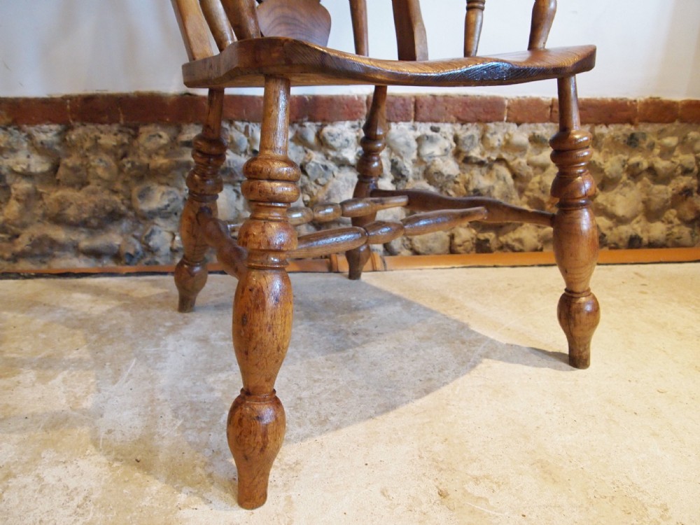 Chair fantastic Victorian Windsor Grandfather chair c1870 View XI