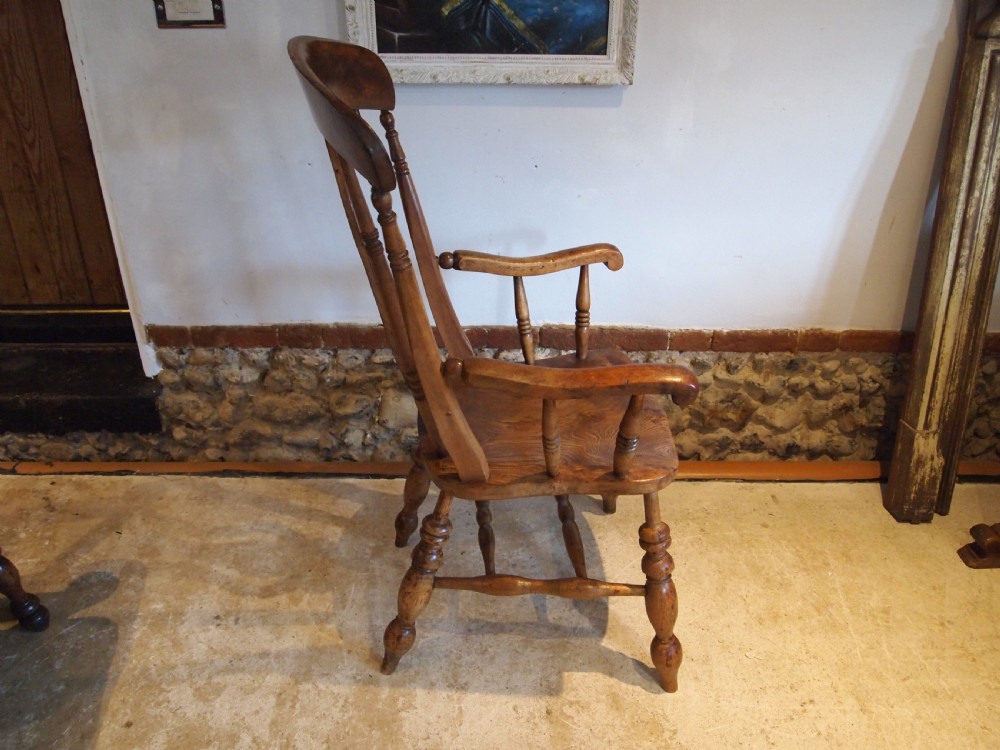 Chair fantastic Victorian Windsor Grandfather chair c1870 View XII