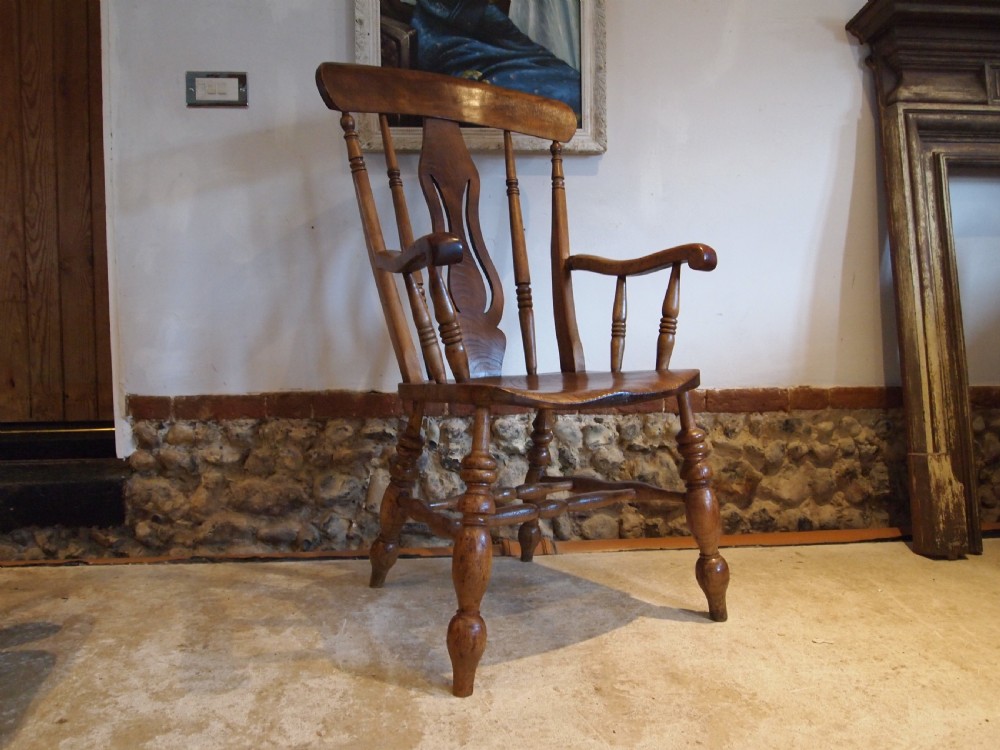 Chair fantastic Victorian Windsor Grandfather chair c1870 View XIII