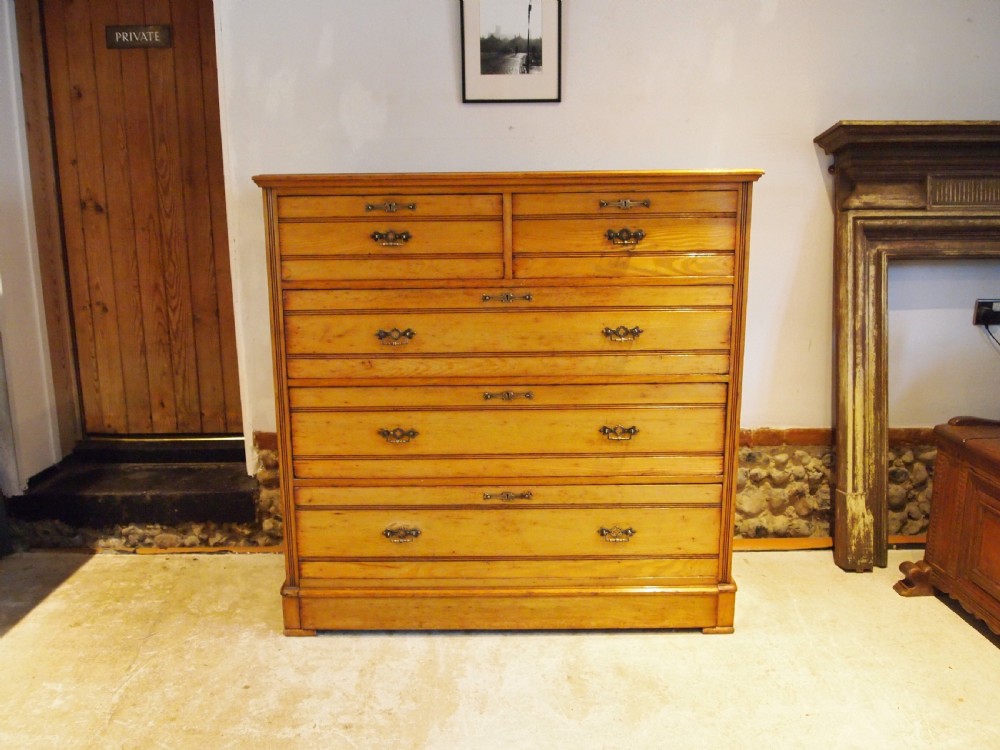 Chest of drawers Arts and Crafts solid Ash c1880 View V