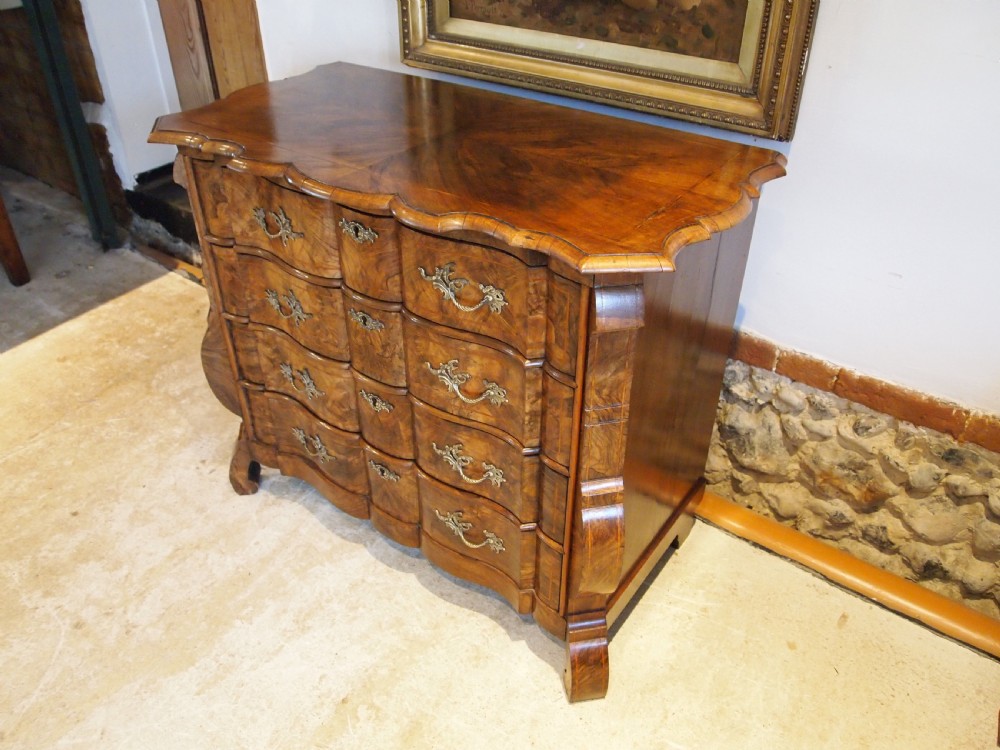 Chest of drawers outstanding small Figured burr Walnut French c1860 View III