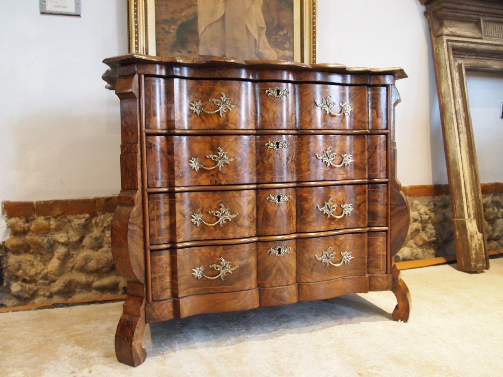 Chest of drawers outstanding small Figured burr Walnut French c1860 View X