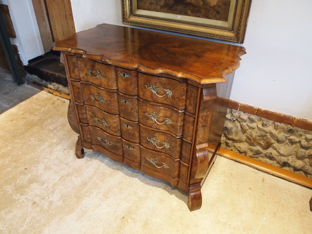 Chest of drawers outstanding small Figured burr Walnut French c1860 View XII