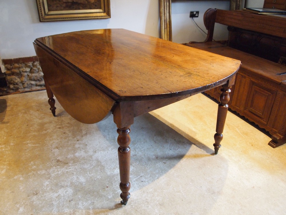 Table rare English Walnut country refectory dining table c1820 View VI