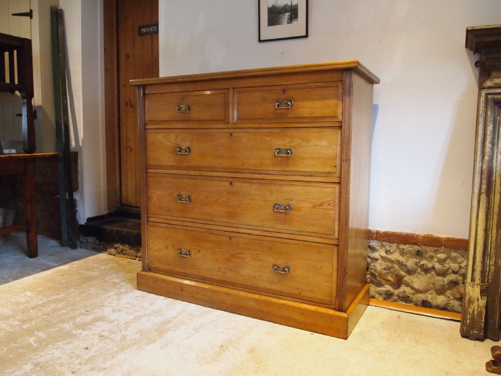 Chest of drawers rare slim Arts and Crafts Ash Victorian c1880 View V