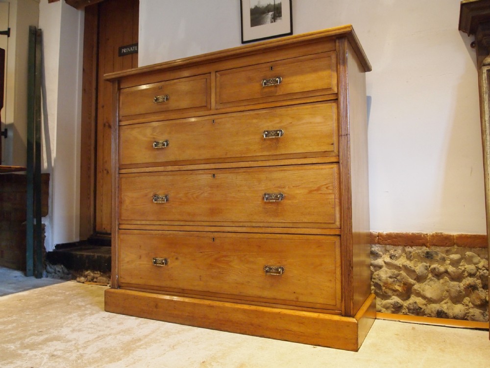 Chest of drawers rare slim Arts and Crafts Ash Victorian c1880 View IX
