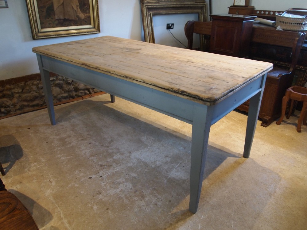 Table early Victorian Pine scrub top refectory dining farmhouse c1840 View VI