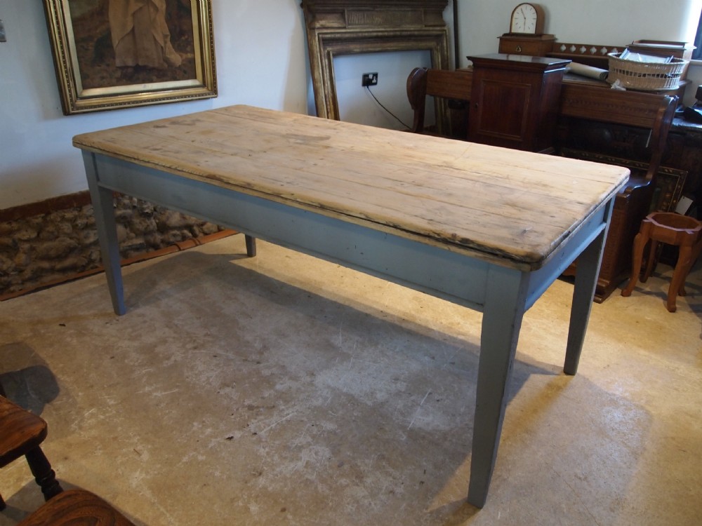 Table early Victorian Pine scrub top refectory dining farmhouse c1840 View XII