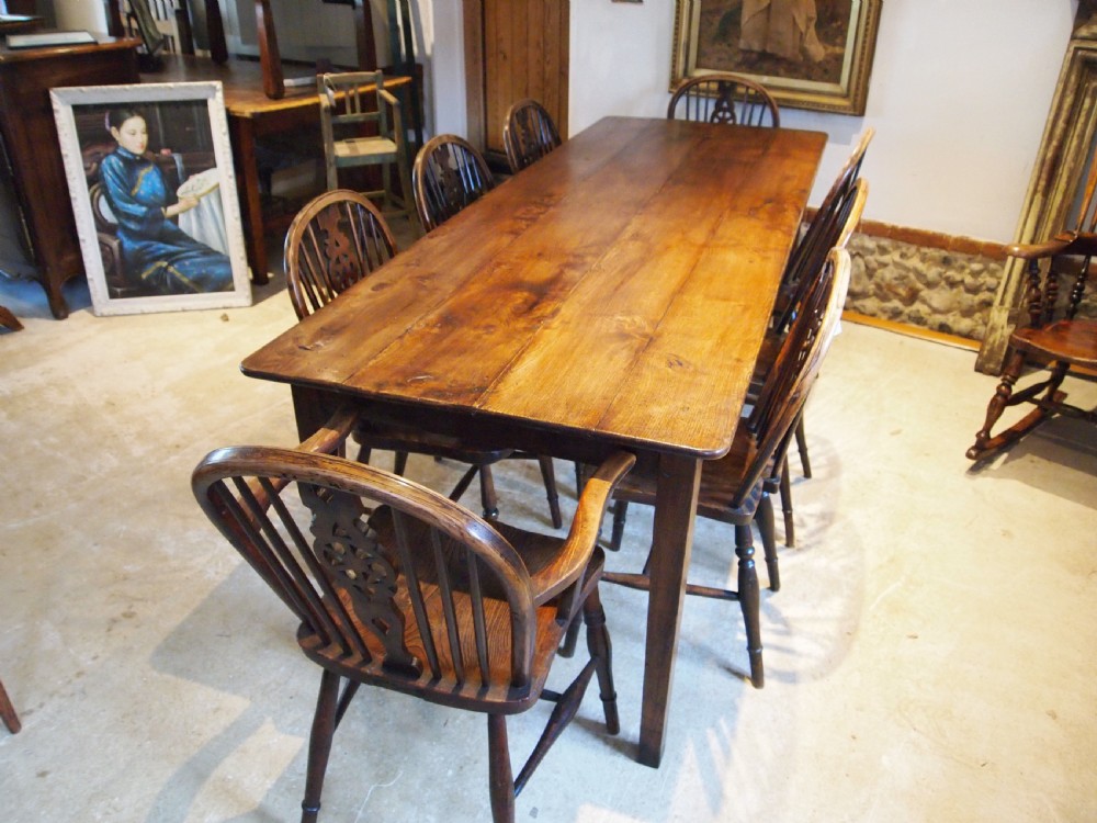 Table stunning refectory dining farmhouse Elm Victorian c1840 View III