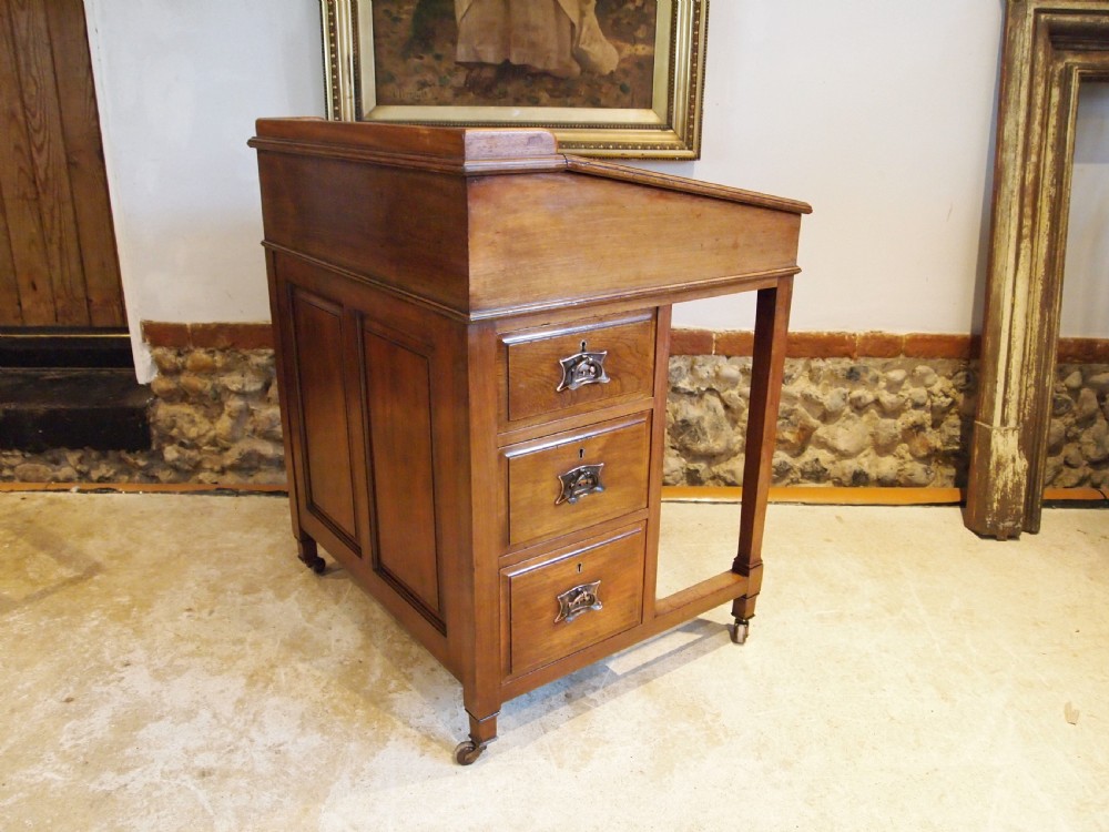 Desk V Rare Arts and Crafts Walnut Davenport c1880 View XIII