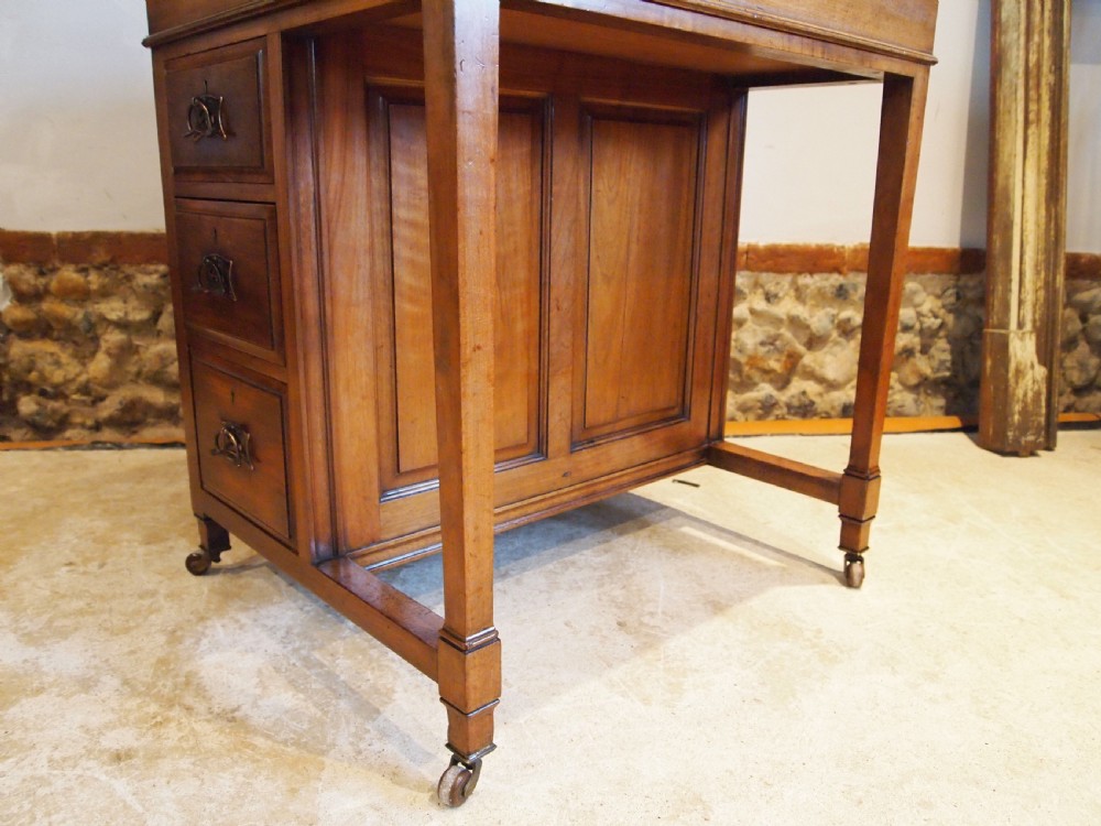 Desk V Rare Arts and Crafts Walnut Davenport c1880 View XIV