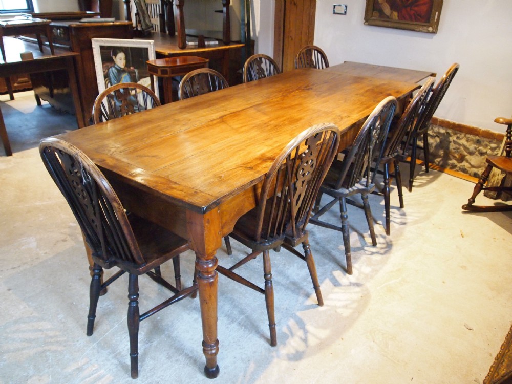 Table stunning Elm refectory farmhouse extending dining c1860 View V