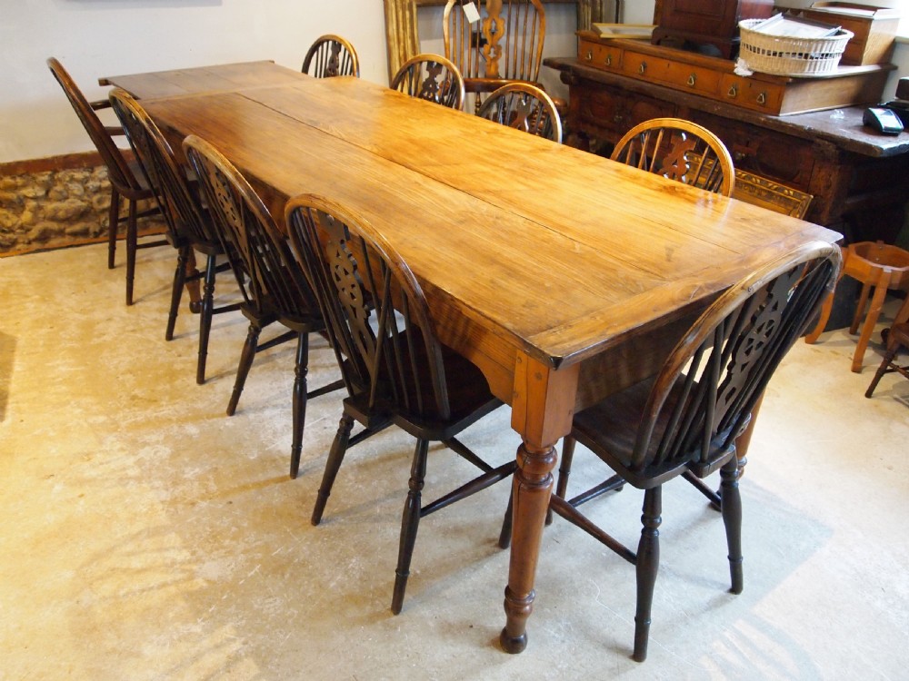 Table stunning Elm refectory farmhouse extending dining c1860 View XI