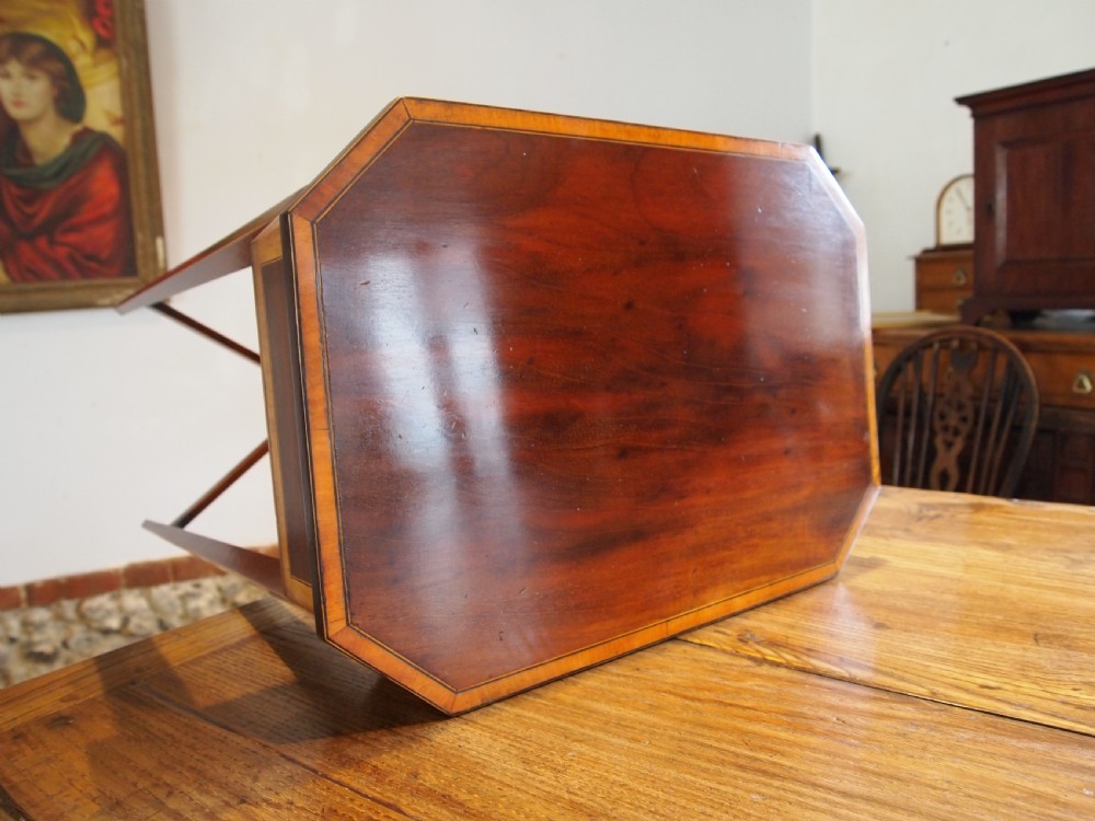Table fine George III Mahogany Sheraton side hall lamp c1790 View IV