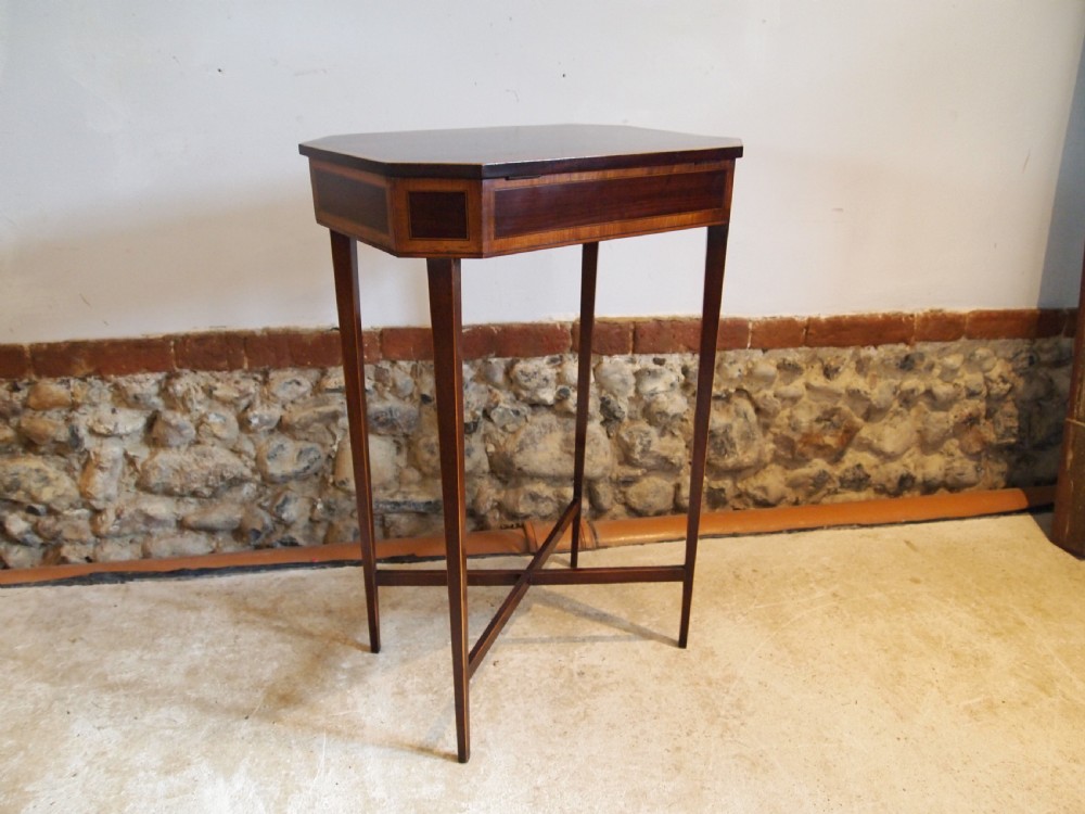 Table fine George III Mahogany Sheraton side hall lamp c1790 View VII
