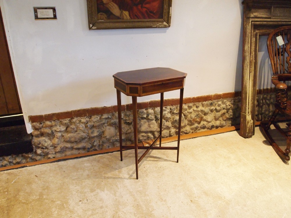 Table fine George III Mahogany Sheraton side hall lamp c1790 View IX