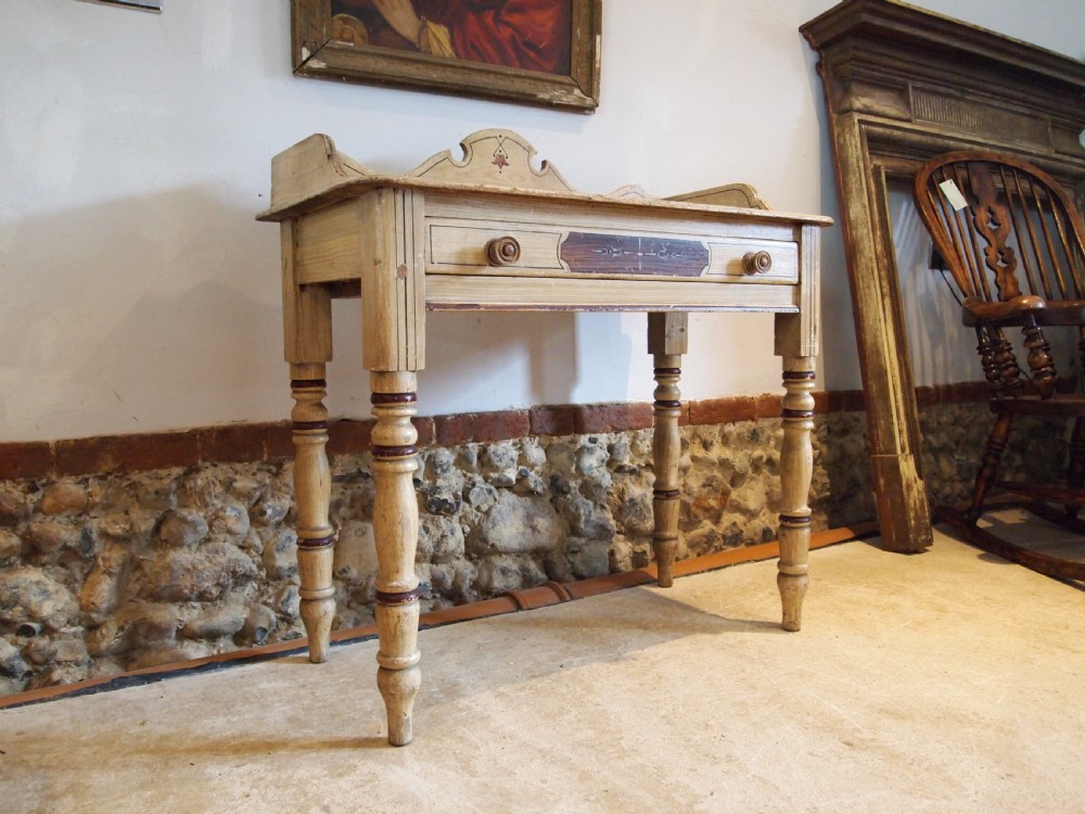 Table rare Victorian side hall lamp console original paint c1850 View II