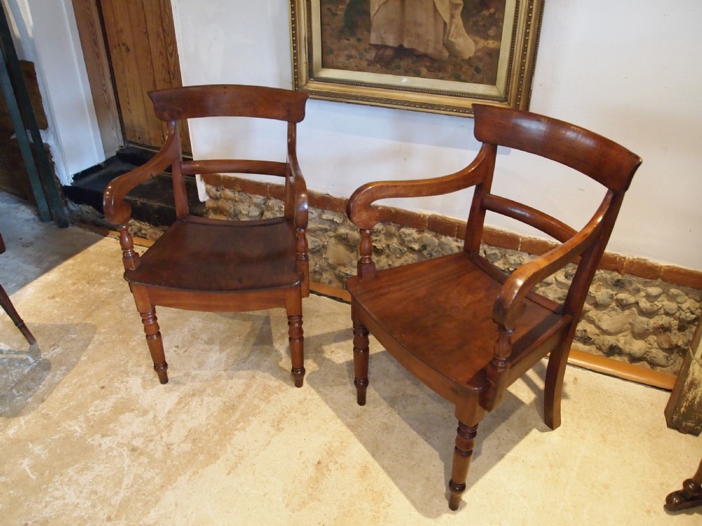 Chairs fine pair of fruitwood George IV Regency armchairs c1820 View VII