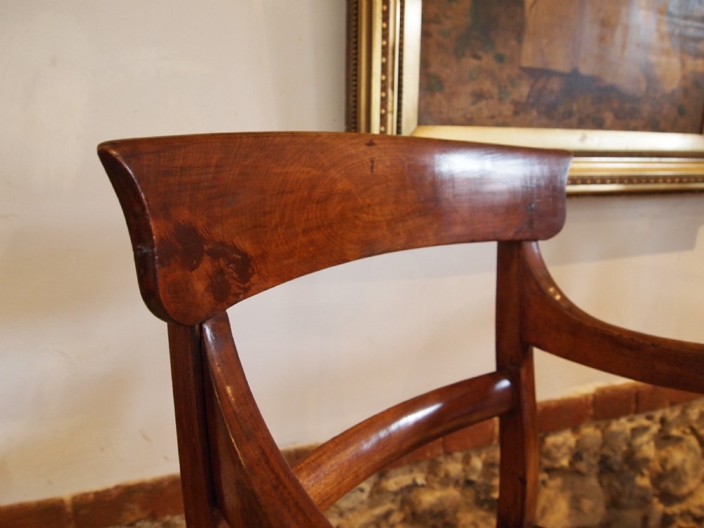 Chairs fine pair of fruitwood George IV Regency armchairs c1820 View VIII