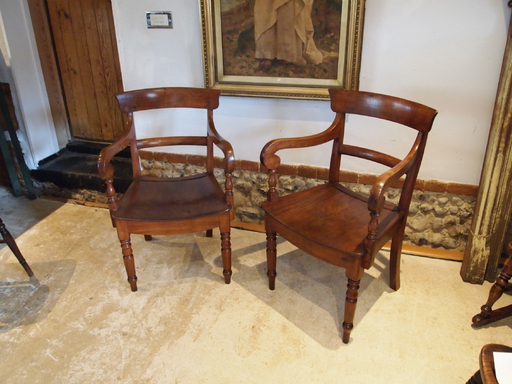 Chairs fine pair of fruitwood George IV Regency armchairs c1820 View X