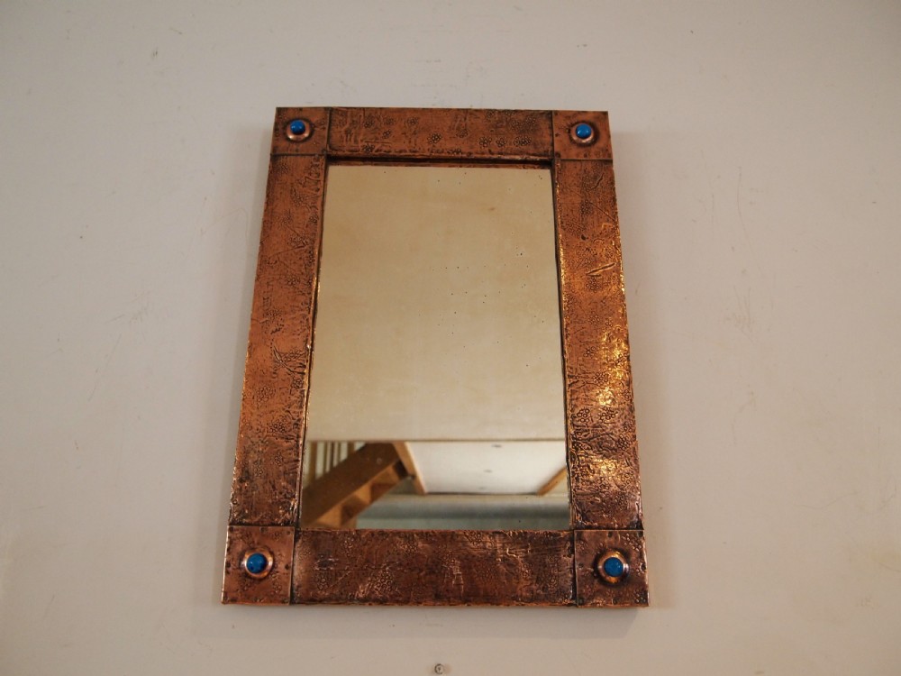 Mirror Arts & Crafts Copper & enamel Liberty style c1905