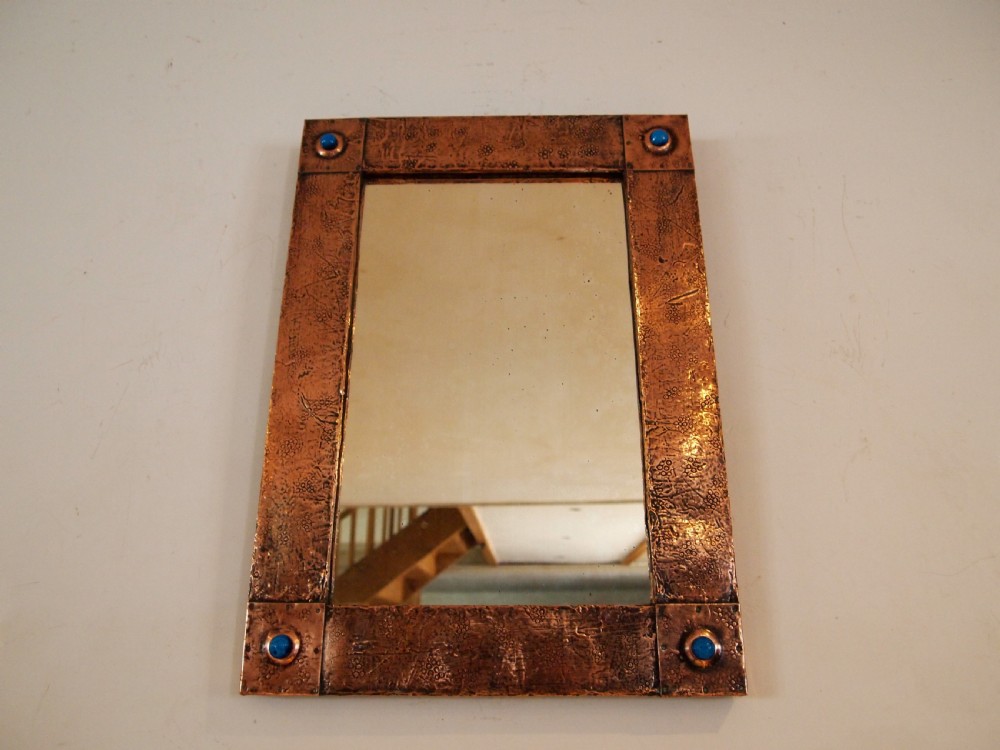 Mirror Arts & Crafts Copper & enamel Liberty style c1905 View VI