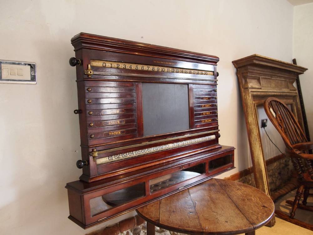 Snooker scoreboard rare Victorian Orme & Sons Mahogany c1880