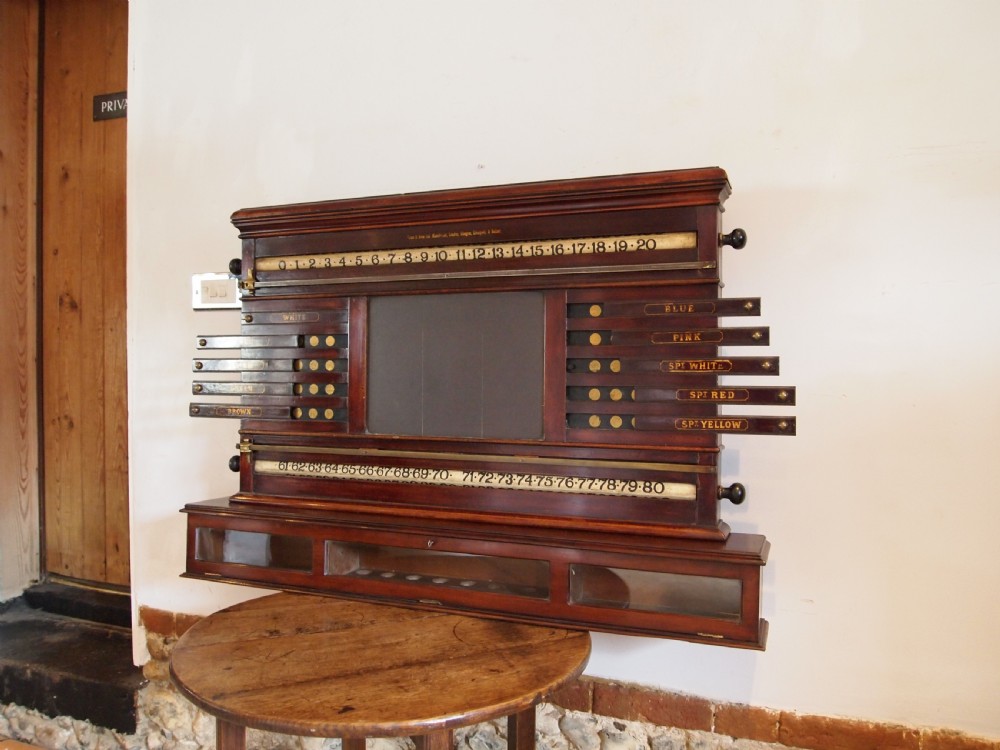 Snooker scoreboard rare Victorian Orme & Sons Mahogany c1880 View X