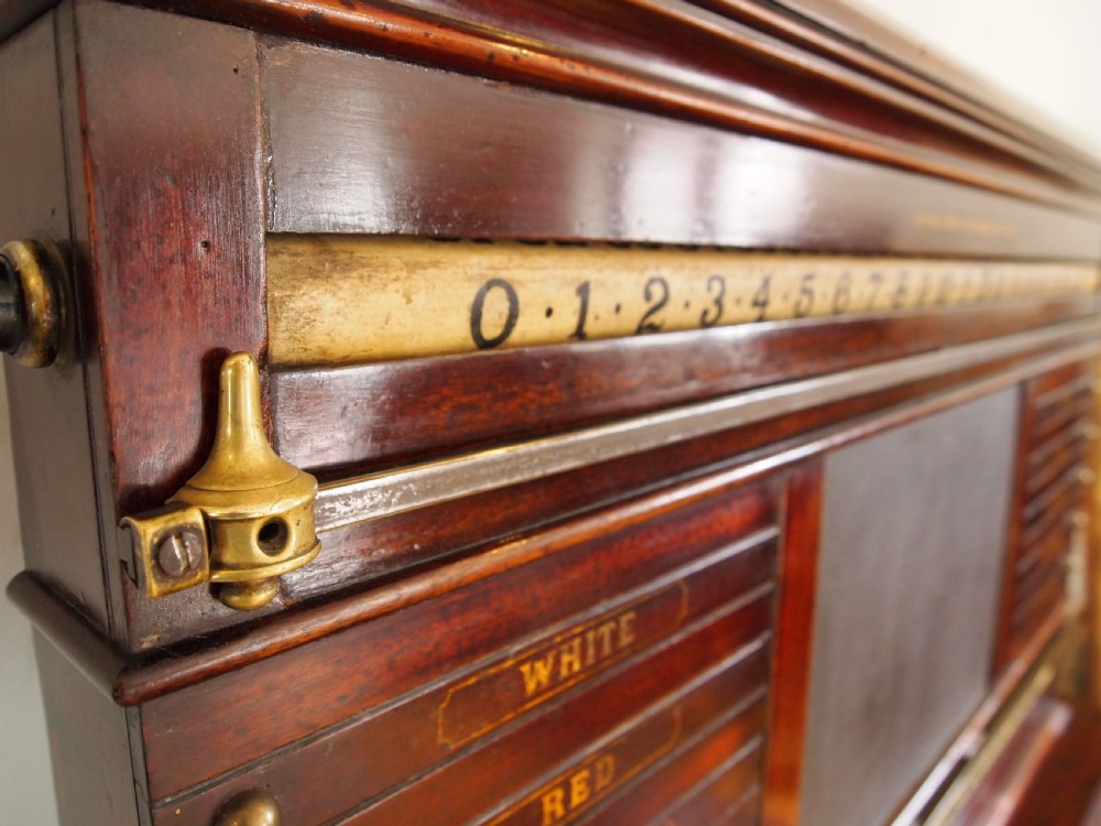 Snooker scoreboard rare Victorian Orme & Sons Mahogany c1880 View XI