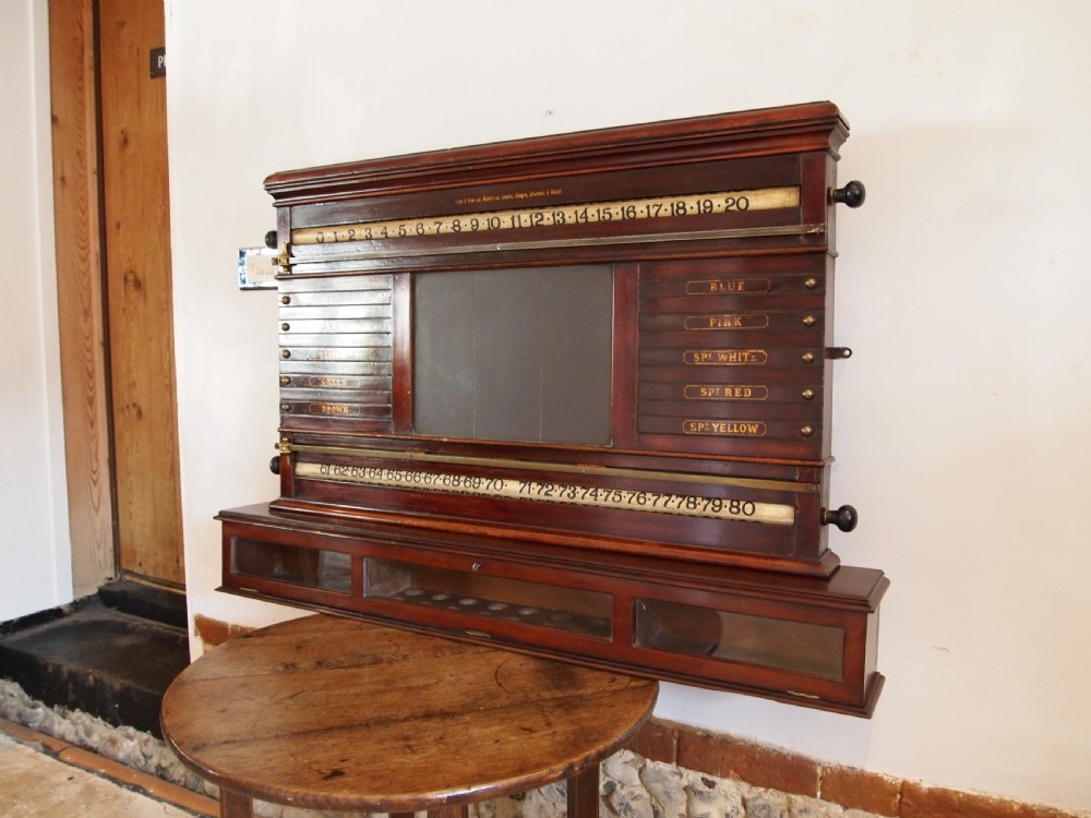 Snooker scoreboard rare Victorian Orme & Sons Mahogany c1880 View XIII