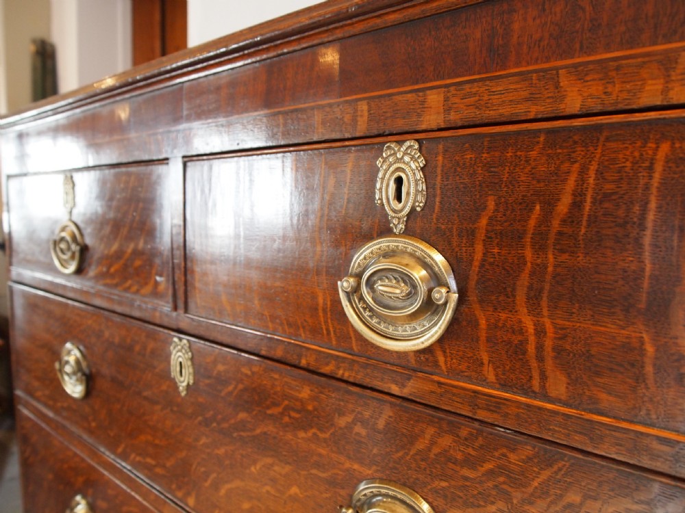 Chest of drawers stunning George III Oak c1790 View VIII