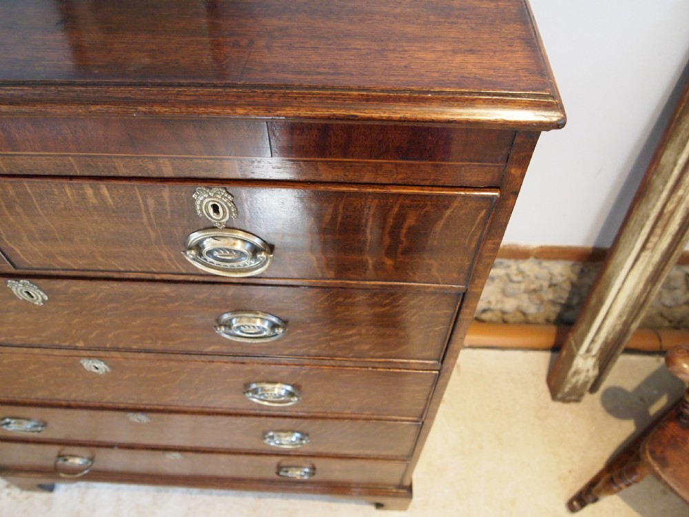 Chest of drawers stunning George III Oak c1790 View XI