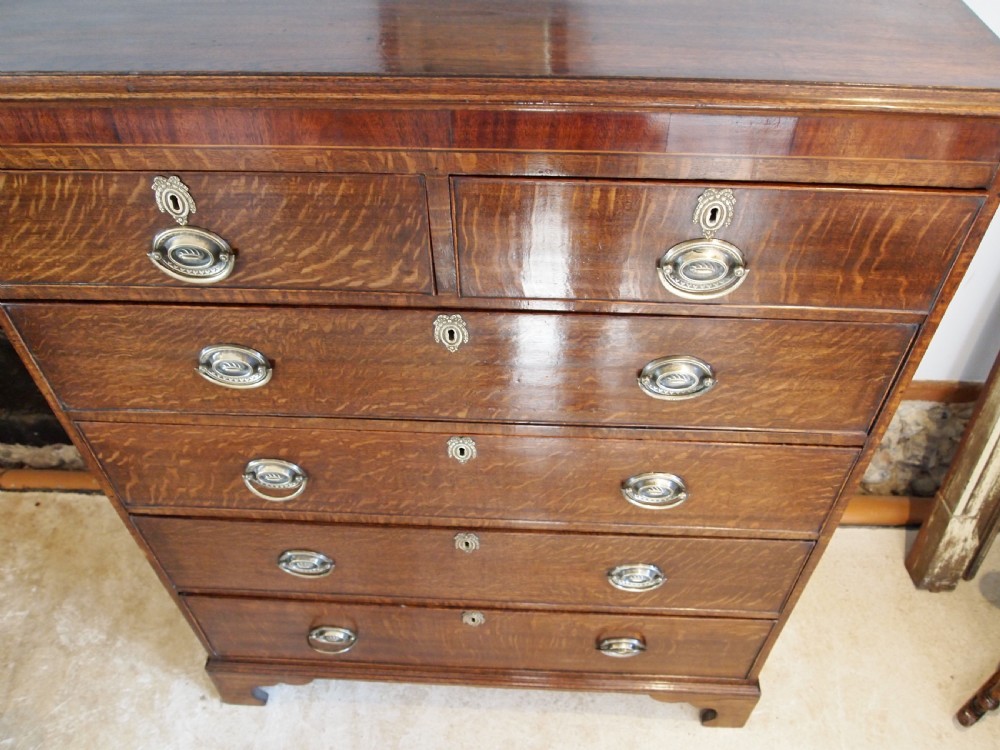 Chest of drawers stunning George III Oak c1790 View XII