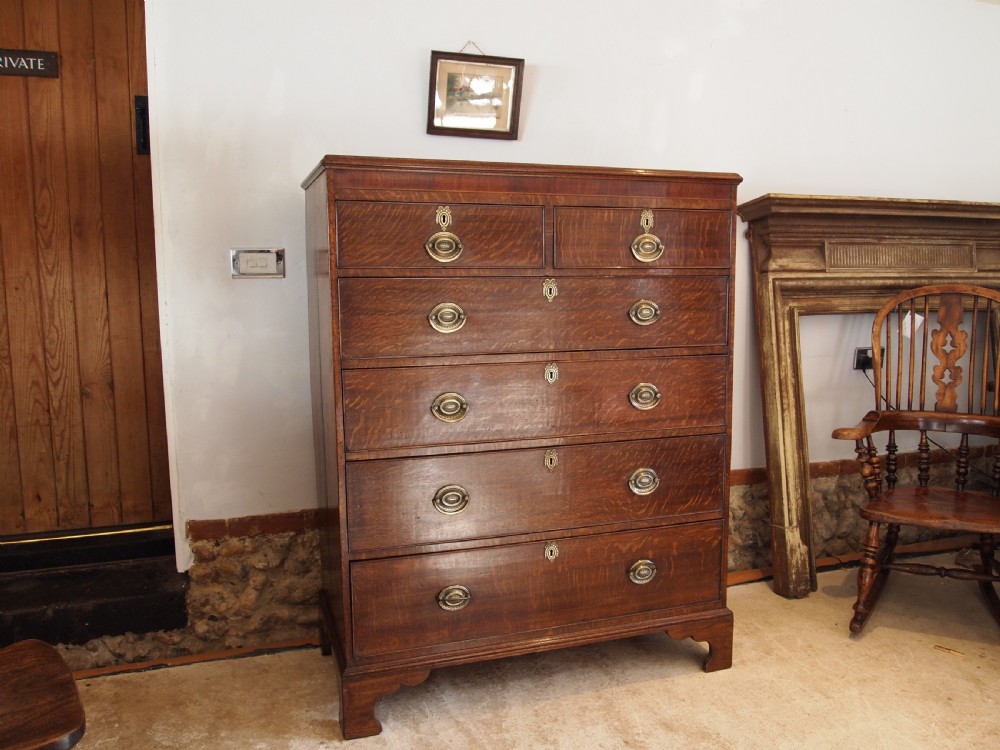 Chest of drawers stunning George III Oak c1790 View XIV