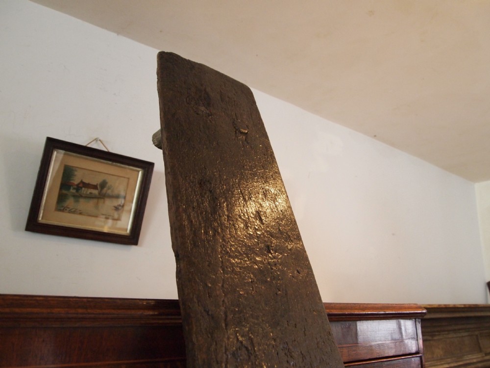 Stool refectory rare prmitive Elizabeth I long foot stool Oak c1580 View XII